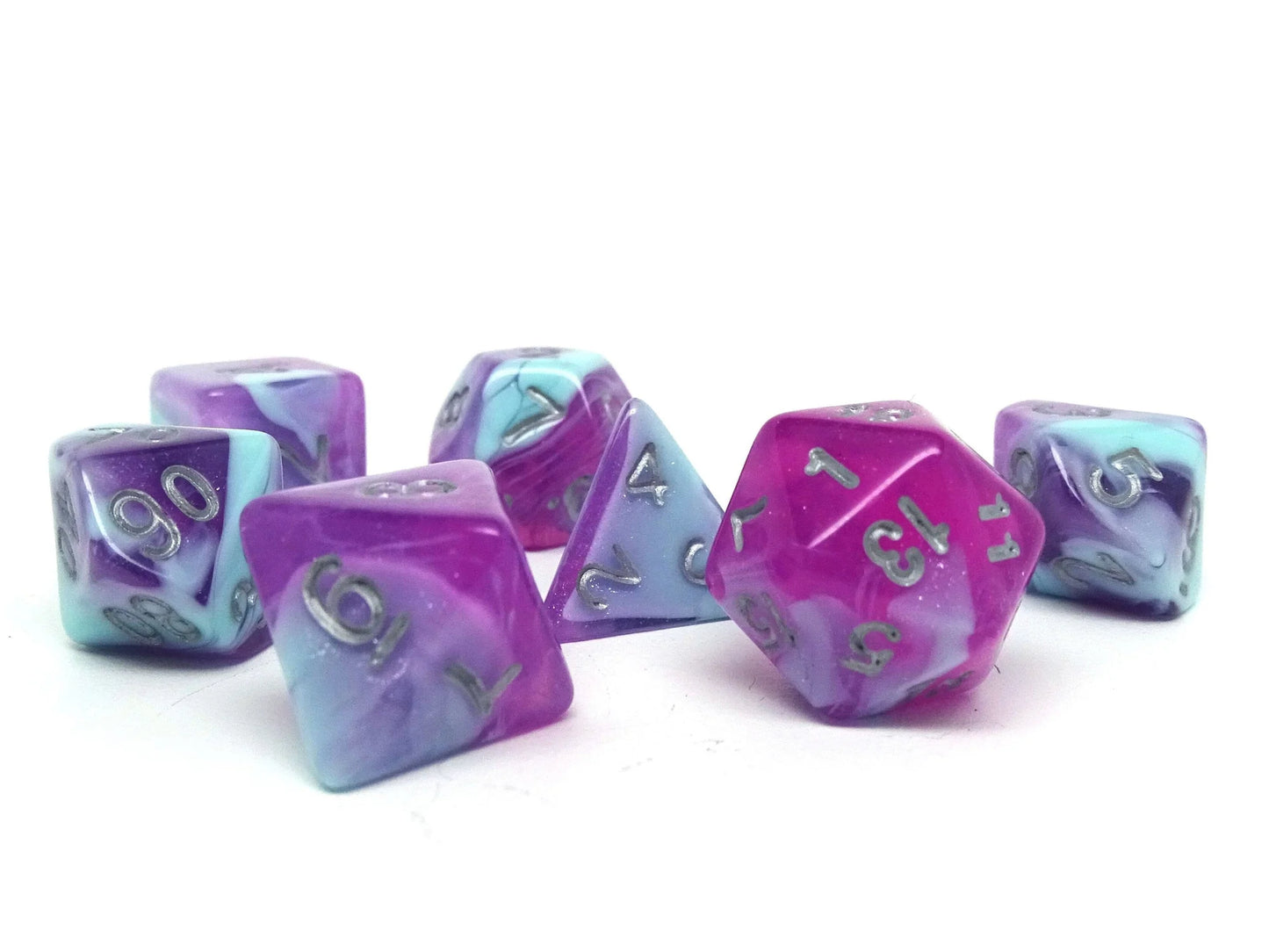 Easy Roller 7 pc Plastic Dice Set - Grapes 'N Cream