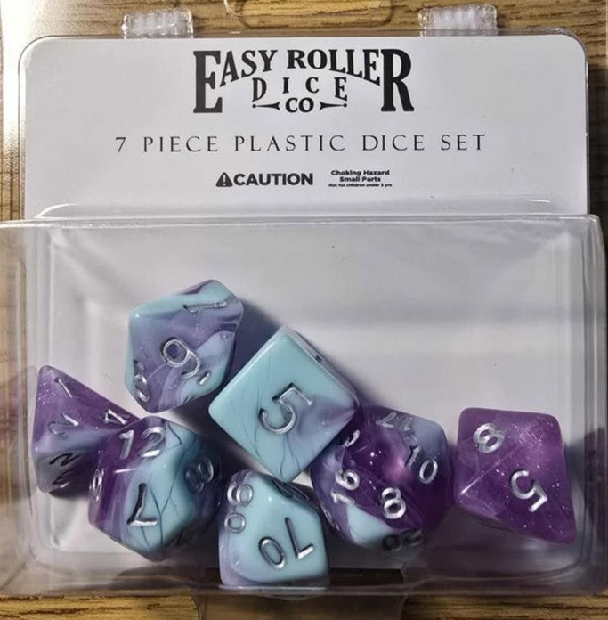 Easy Roller 7 pc Plastic Dice Set - Grapes 'N Cream