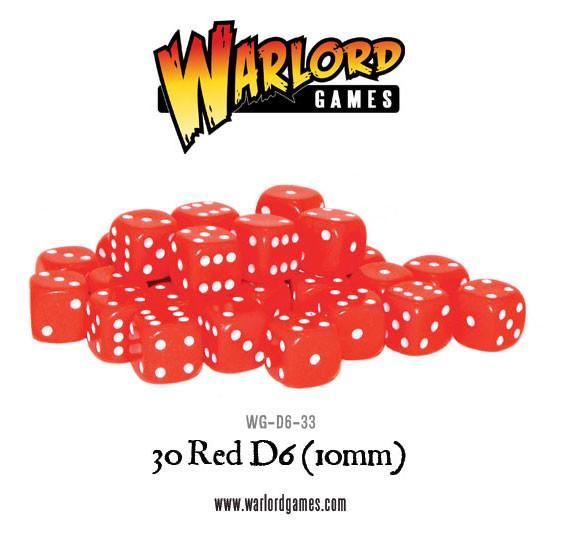 Bolt Action 30 pack Spot Dice 10mm D6 - Red
