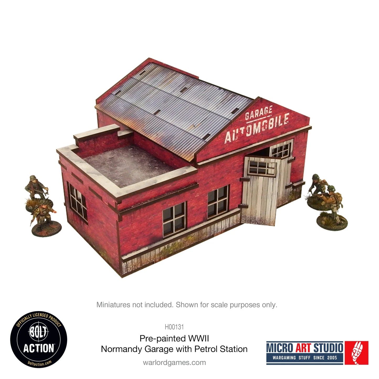 Pre-painted WW2 Normandy Garage w Gas Station