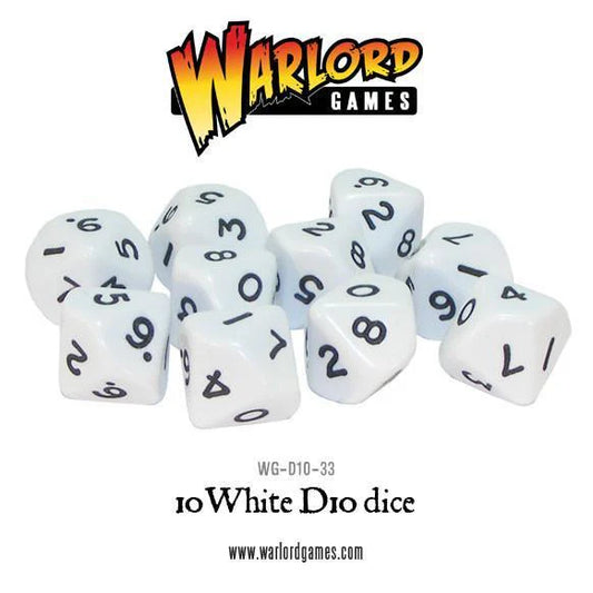 Warlord Games D10 Dice Pack - White (10)