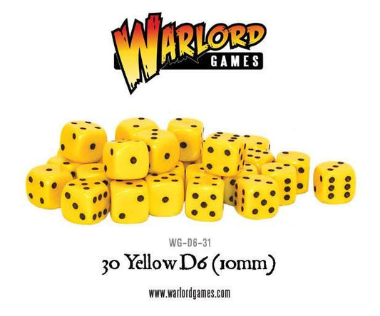 Bolt Action 30 pack Spot Dice 10mm D6 - Yellow