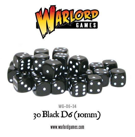 Bolt Action 30 pack Spot Dice 10mm D6 - Black